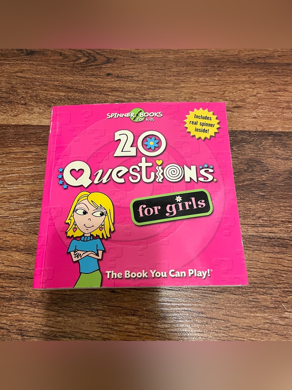 Spinner Books 20 Questions for Girls Activity Book Ages 4-12 With Spinner